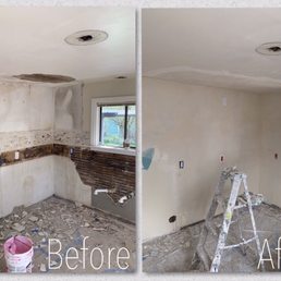 Before/After, plaster repair and mold remediation, 72 year old home, Renton; by Hamza Before/After, plaster repair and mold remediation, 72 year old home, Renton; by Hamza
