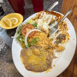 Burrito and enchiladas