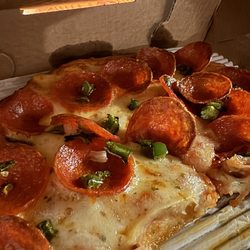 Cappza's Pizza - Half pepperoni and green peppers! So good!