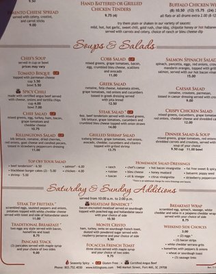 Menu photo 3 Killingtons Restaurant & Pub - Fort Mill Fort Mill, SC