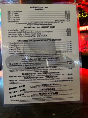 Menu photo 2 Nevada Smith's Saloon Tucson, AZ Menu photo 2 Nevada Smith's Saloon Tucson, AZ