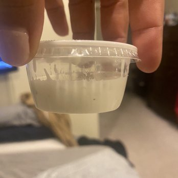 Crazy Pizza - a person's hand holding a plastic cup - Pizza Near Me - Dearborn Heights, Michigan