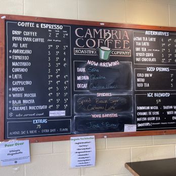 Cambria Coffee - Menu - Coffee & Tea Near Me - Cambria, California Cambria Coffee - Menu - Coffee & Tea Near Me - Cambria, California