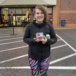 Hy-Vee - Me with my muffin and energy drink at osky hyvee.