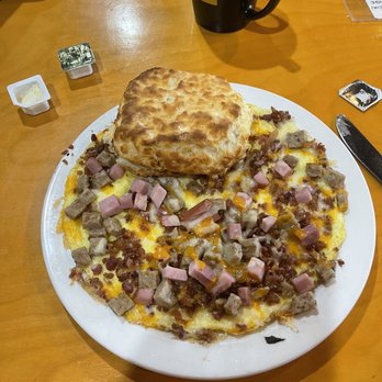 Sunrise Bistro - 3 meat open faced omelette - Breakfast & Brunch Near Me - Charleston, South Carolina Sunrise Bistro - 3 meat open faced omelette - Breakfast & Brunch Near Me - Charleston, South Carolina