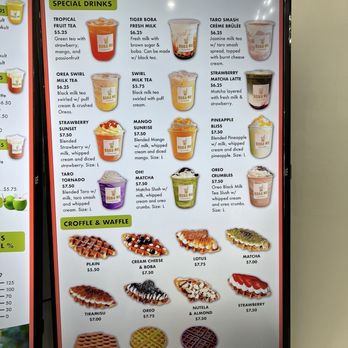 Boba Me - Drink menu 2 plus cordless and waffles - Desserts Near Me - Alameda, California