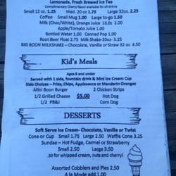 Boondocks Grill & Bait - Menu