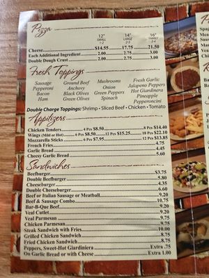 Menu photo 2 Joe's Pizzeria Wheeling, IL
