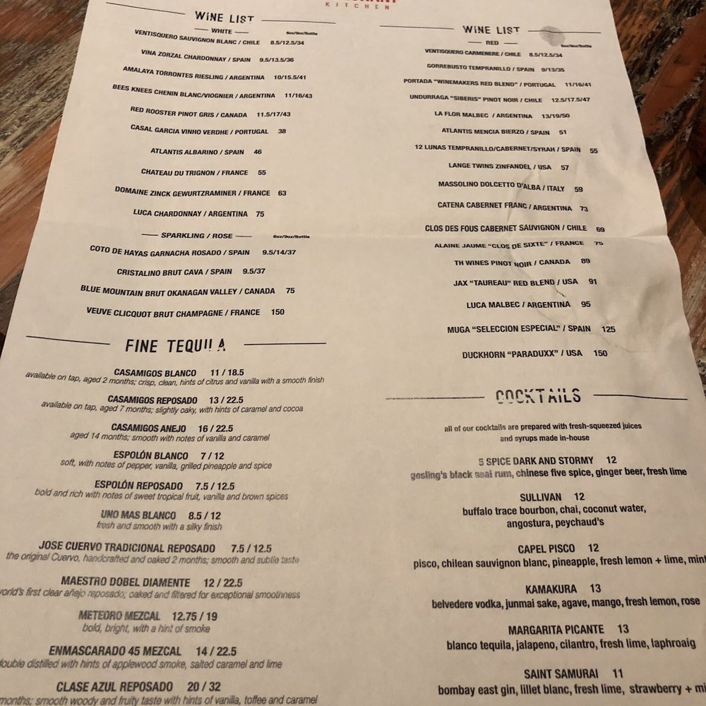 The Merchant Kitchen - Drinks menu - Cocktail Bars Near Me - Winnipeg, Manitoba