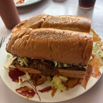 Tacos Cecy - Massive Torta stuffed with Adobada, lettuce, avocados, sour cream, jalapeños - it was 7" x 5" - Mexican Near Me - Lewiston, Idaho Tacos Cecy - Massive Torta stuffed with Adobada, lettuce, avocados, sour cream, jalapeños - it was 7" x 5" - Mexican Near Me - Lewiston, Idaho
