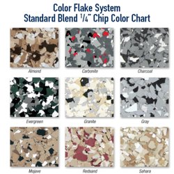 Creative Concrete Solutions - Color Flake Options. Custom blends also available.