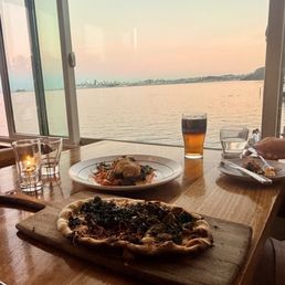 Excellent flatbread and sole with crab stuffing