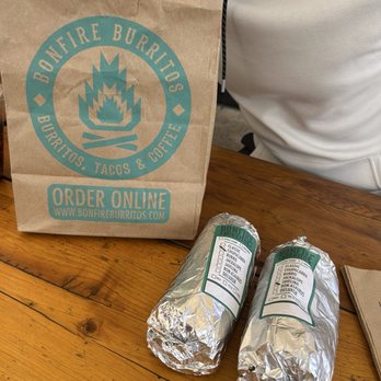 Bonfire Burritos - 2 delicious burritos - Mexican Near Me - Golden, Colorado