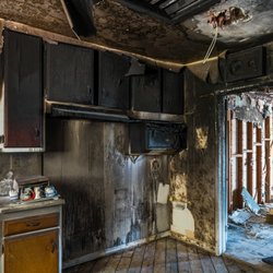 Disaster Solutions - This person had a fire in their kitchen which damaged most of it. Luckily they called us and we were able to remove all the fire debris.