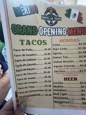 Menu photo 3 Cartel De Tacos Margate Margate, FL