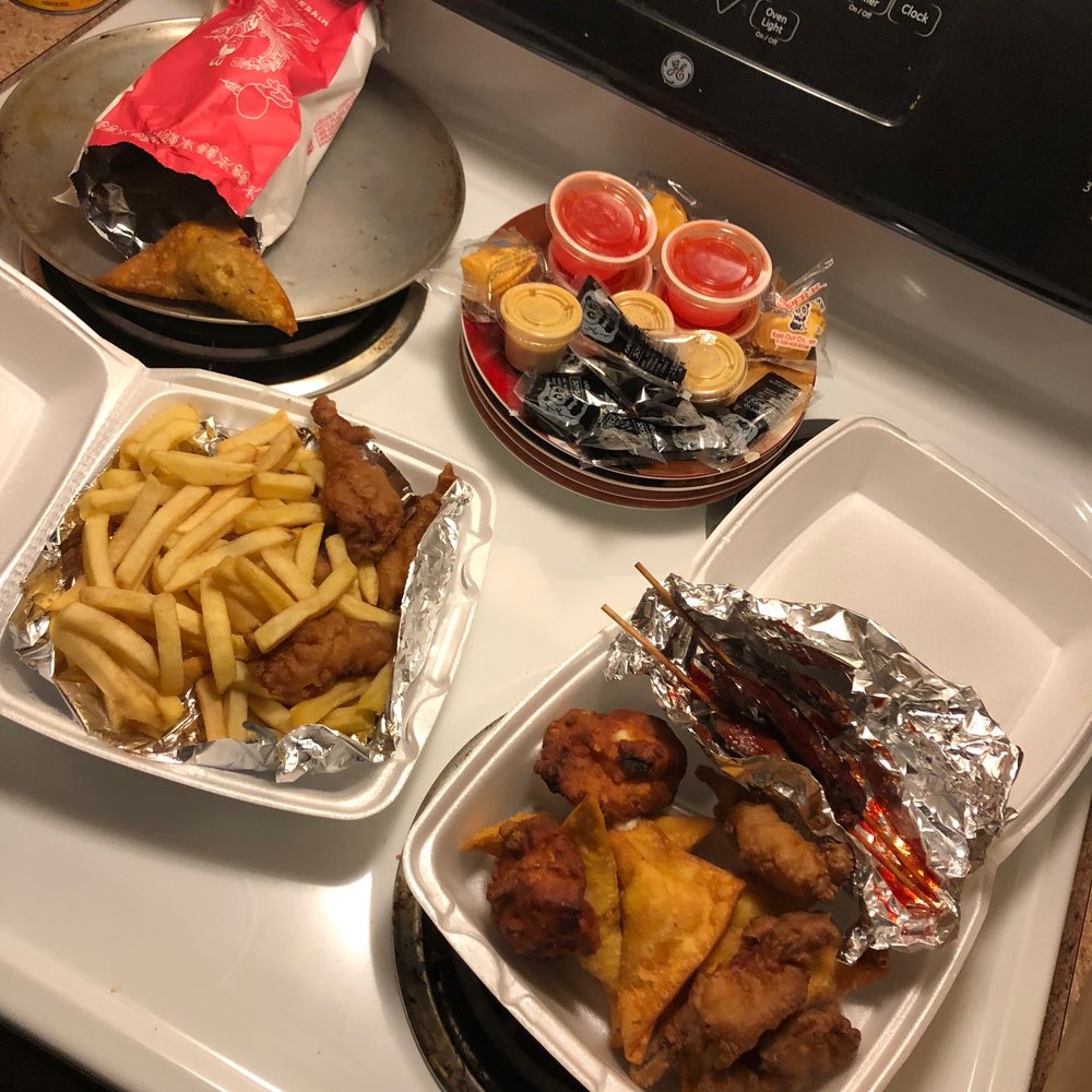 Chopsticks - I got the Spicy Meat Wontons (delicious). I also ordered the kids Fried Shrimp as well as the PuPu platter with subs. - Chinese Near Me - West Palm Beach, Florida