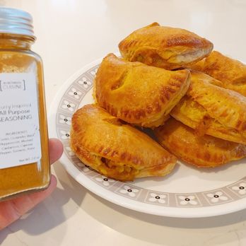 In Between Cuisine - Curry pastry puffs with curry made with this seasoning mix from In Between Cuisine - Bakeries Near Me - Austin, Texas