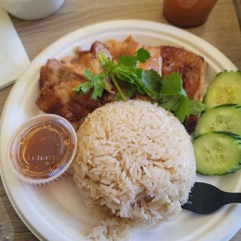 Chick It Out - Closer look at my main meal. Roasted Chicken over rice. - Thai Near Me - New York, New York Chick It Out - Closer look at my main meal. Roasted Chicken over rice. - Thai Near Me - New York, New York