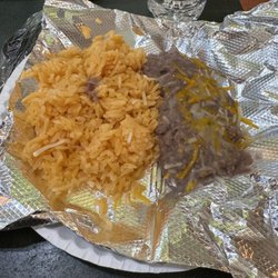 South Beloit Mexican Food & Bakery - Rice & beans with the steak taco dinner