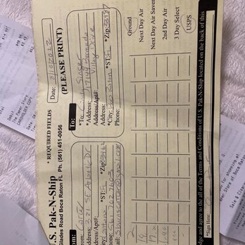 U S Pak-N Ship - Receipt - Notaries Near Me - Boca Raton, Florida U S Pak-N Ship - Receipt - Notaries Near Me - Boca Raton, Florida