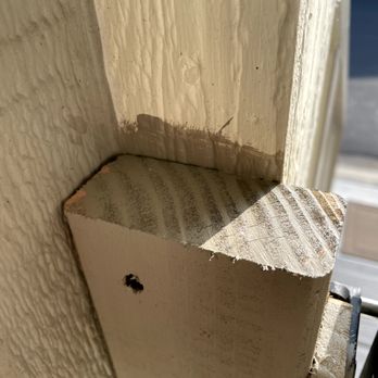 Integrity Leveling - This is how this was left after completion.  Wood was not sanded and paint job is horrible - Mobile Home Repair Near Me - Temecula, California
