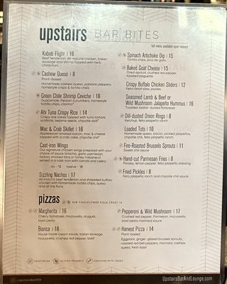 Menu photo 8 Upstairs Bar & Lounge Houston, TX