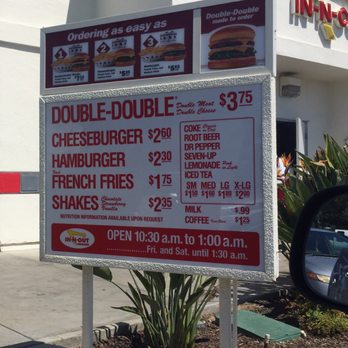In-N-Out Burger - Menu Board - Fast Food Near Me - Visalia, California In-N-Out Burger - Menu Board - Fast Food Near Me - Visalia, California