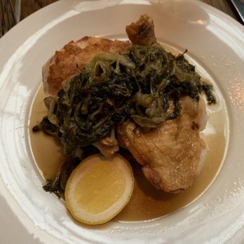 The Grey - The Yardbird w/ escarole and a trench of sourdough bread. I could have eaten a loaf of that bread!! - New American Near Me - Savannah, Georgia The Grey - The Yardbird w/ escarole and a trench of sourdough bread. I could have eaten a loaf of that bread!! - New American Near Me - Savannah, Georgia