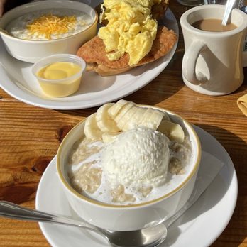 Untoasted - Chicken And Waffle Benedict (substituted scramble eggs) Steel Cut Oatmeal with Brown Sugar and Chantilly - Breakfast & Brunch Near Me - Hallandale Beach, Florida Untoasted - Chicken And Waffle Benedict (substituted scramble eggs) Steel Cut Oatmeal with Brown Sugar and Chantilly - Breakfast & Brunch Near Me - Hallandale Beach, Florida