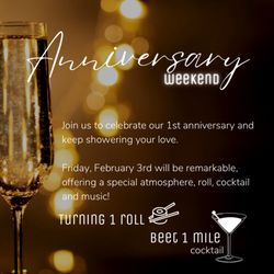 VARSOL SUSHI BAR - Weekend celebration 1st year!