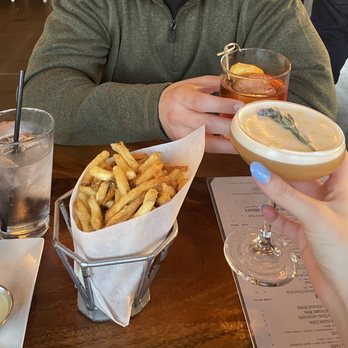 The Back Abbey - Upland - Old fashion, Lavender Fog, and fries - Burgers Near Me - Upland, California
