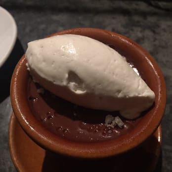 The Table - Pot de creme (chocolate pudding) with a sprinkle of sea salt and whipped cream. So good! - New American Near Me - San Jose, California The Table - Pot de creme (chocolate pudding) with a sprinkle of sea salt and whipped cream. So good! - New American Near Me - San Jose, California