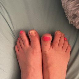 I literally got a gel pedicure on Friday and now it is Tuesday and the gel on half of my toe nails has peeled off. I literally got a gel pedicure on Friday and now it is Tuesday and the gel on half of my toe nails has peeled off.
