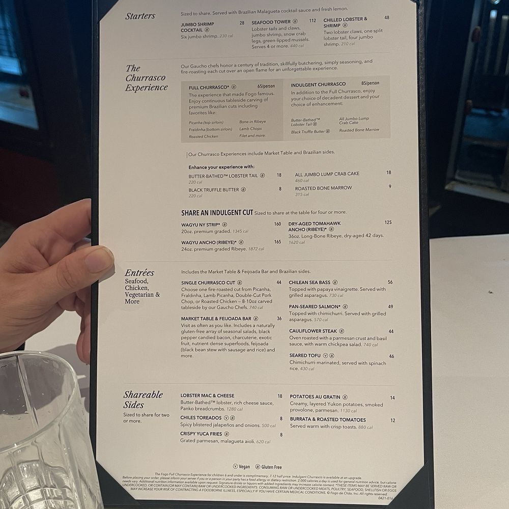 Fogo de Chão - Menu - Brazilian Near Me - San Antonio, Texas