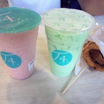 T4 - peppermint milk tea and strawberry milkshake + fried squid - Tea Rooms Near Me - San Leandro, California T4 - peppermint milk tea and strawberry milkshake + fried squid - Tea Rooms Near Me - San Leandro, California