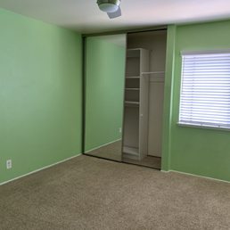 Before: hideous lime green bedroom