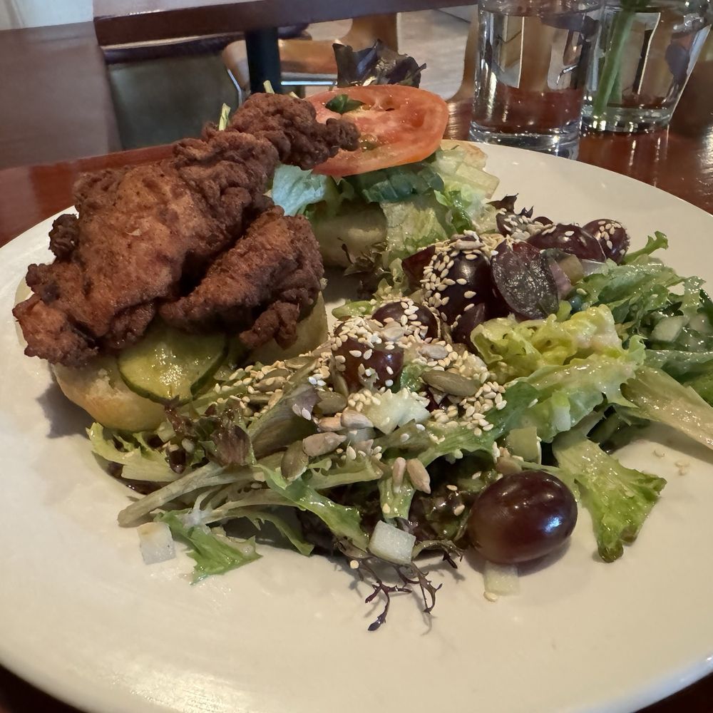 Heron Rock Bistro - Chicken sandwich and salad. Wow! So good. - Breakfast & Brunch Near Me - Victoria, British Columbia