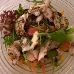Ristorante Cyrano - Octopus salad with mixed greens, tomatoes, peppers.