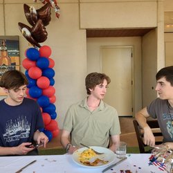 Blown Away Balloon Decor - Our son getting Eagle, turning 18 and graduating high school all in one week.
