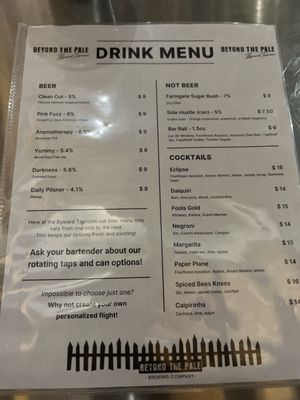 Menu photo 5 Byward Tap Room- Beyond The Pale Ottawa, ON Menu photo 5 Byward Tap Room- Beyond The Pale Ottawa, ON