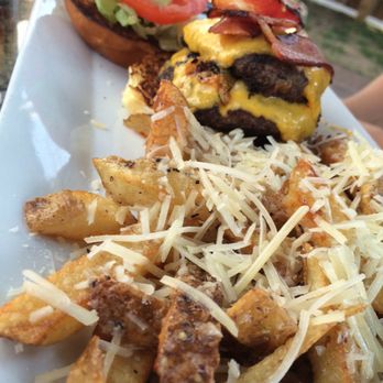 Quips Pub - Yummy greasy parm fries with subpar burger - British Near Me - Lancaster, Pennsylvania
