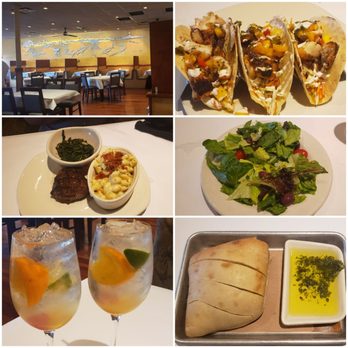 Bonefish Grill - Blackened fish tacos, filet menion, sautéed spinach, bacon mac and cheese, side salad, white mango sangria, bread with seasoned olive oil. - Seafood Near Me - Independence, Ohio Bonefish Grill - Blackened fish tacos, filet menion, sautéed spinach, bacon mac and cheese, side salad, white mango sangria, bread with seasoned olive oil. - Seafood Near Me - Independence, Ohio