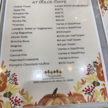 Dolce Caffe - Holiday menu - Breakfast & Brunch Near Me - Reno, Nevada