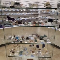 Silver Treasures - A display case and some of the crystal shelves