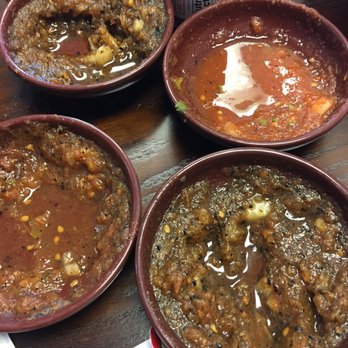 Monterrey tex-mex - Salsas-- tons of extra for hubby! The roasted red pepper was devoured by hubby - Mexican Near Me - Columbus, Georgia Monterrey tex-mex - Salsas-- tons of extra for hubby! The roasted red pepper was devoured by hubby - Mexican Near Me - Columbus, Georgia