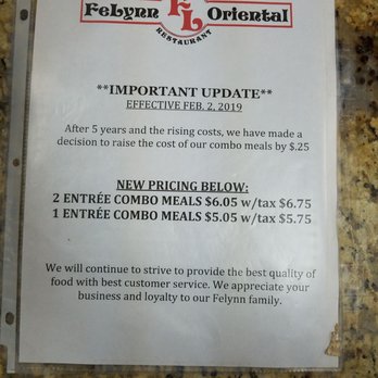 FeLynn Oriental Restaurant - Price increased 2/2/19 - Filipino Near Me - Virginia Beach, Virginia FeLynn Oriental Restaurant - Price increased 2/2/19 - Filipino Near Me - Virginia Beach, Virginia