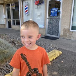 Olympic Barber Shop - Outside the shop after the haircut
