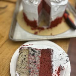 Dawn’s Comfort Kitchen - Red Velvet Oreo ice cream cake