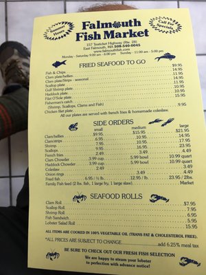 Menu photo 5 Falmouth Fish Market Teaticket, MA Menu photo 5 Falmouth Fish Market Teaticket, MA
