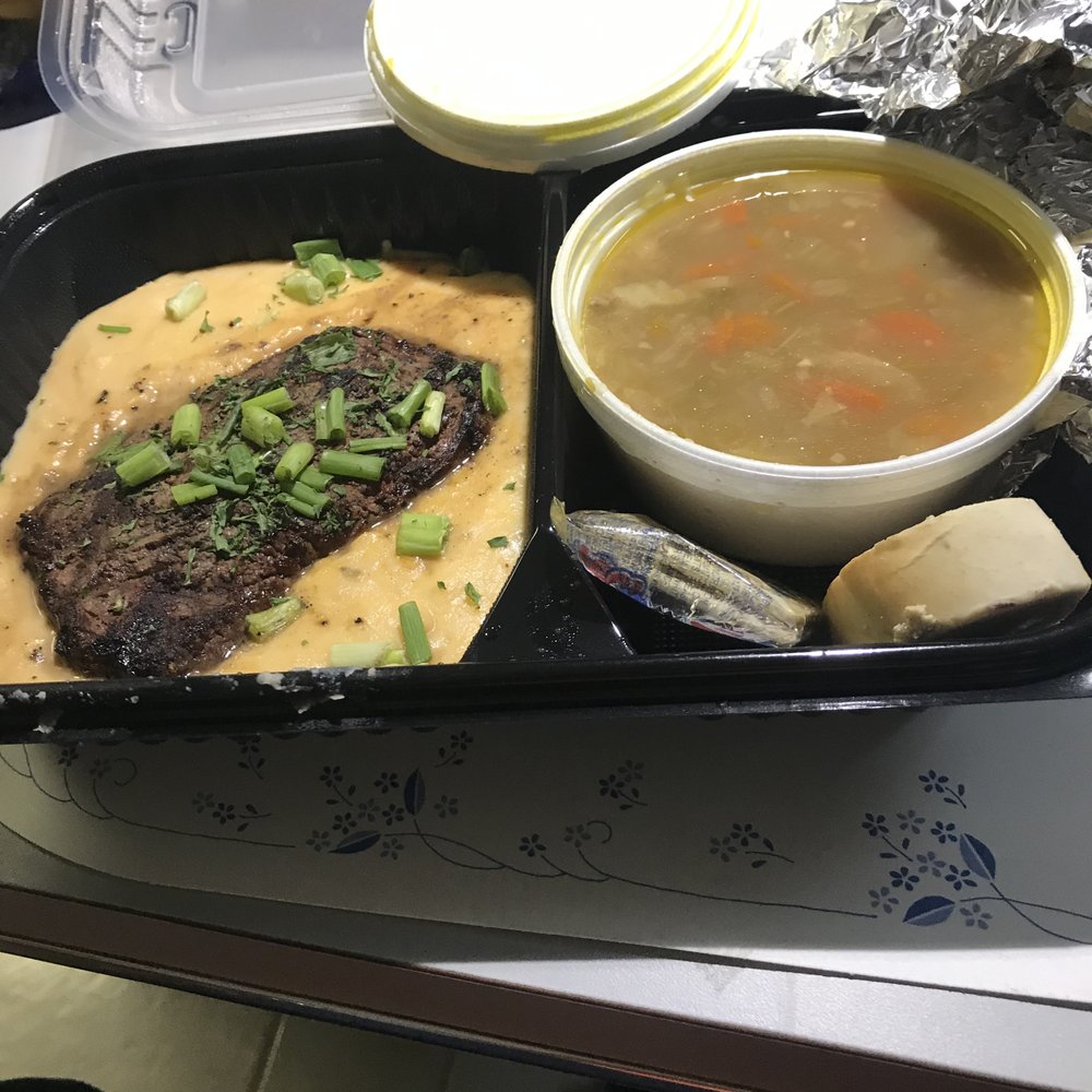 Beef'n Barrel - Special: Sirloin? with Horseradish Garlic mashed potatoes and whatever their soup special was. - Steakhouses Near Me - Olean, New York Beef'n Barrel - Special: Sirloin? with Horseradish Garlic mashed potatoes and whatever their soup special was. - Steakhouses Near Me - Olean, New York